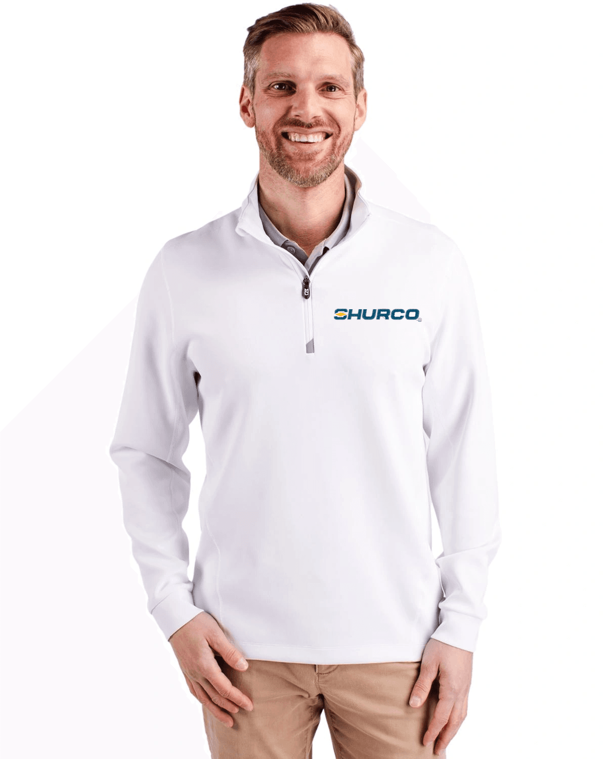 Cutter & Buck Traverse Recycled Smooth Stretch Mens Quarter Zip Pullover