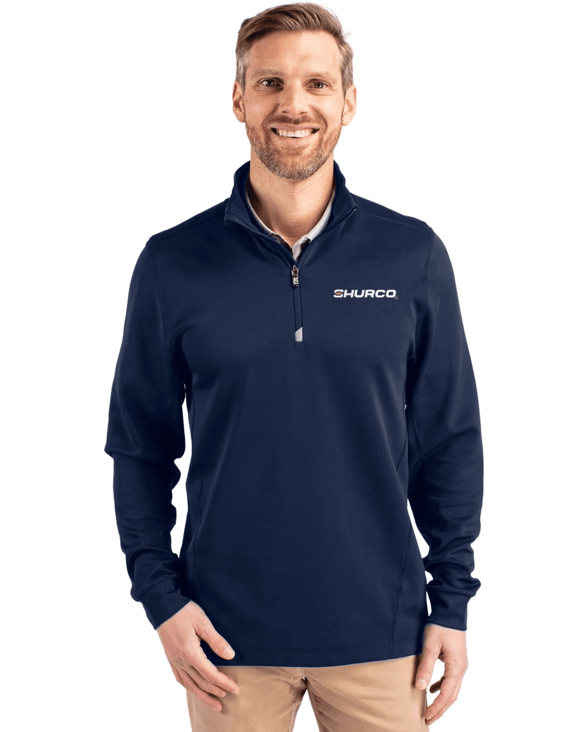 Cutter & Buck Traverse Recycled Smooth Stretch Mens Big & Tall Quarter Zip Pullover Big & Tall