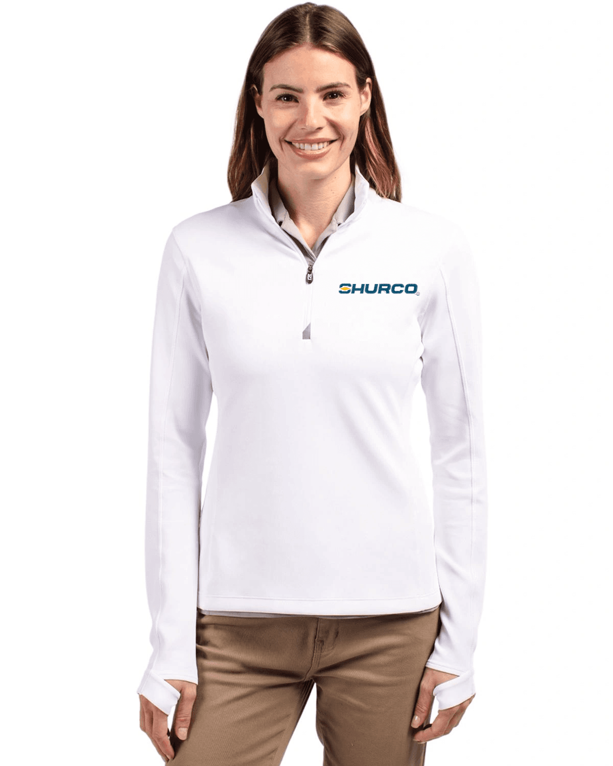 Cutter & Buck Traverse Recycled Smooth Stretch Womens Quarter Zip Pullover